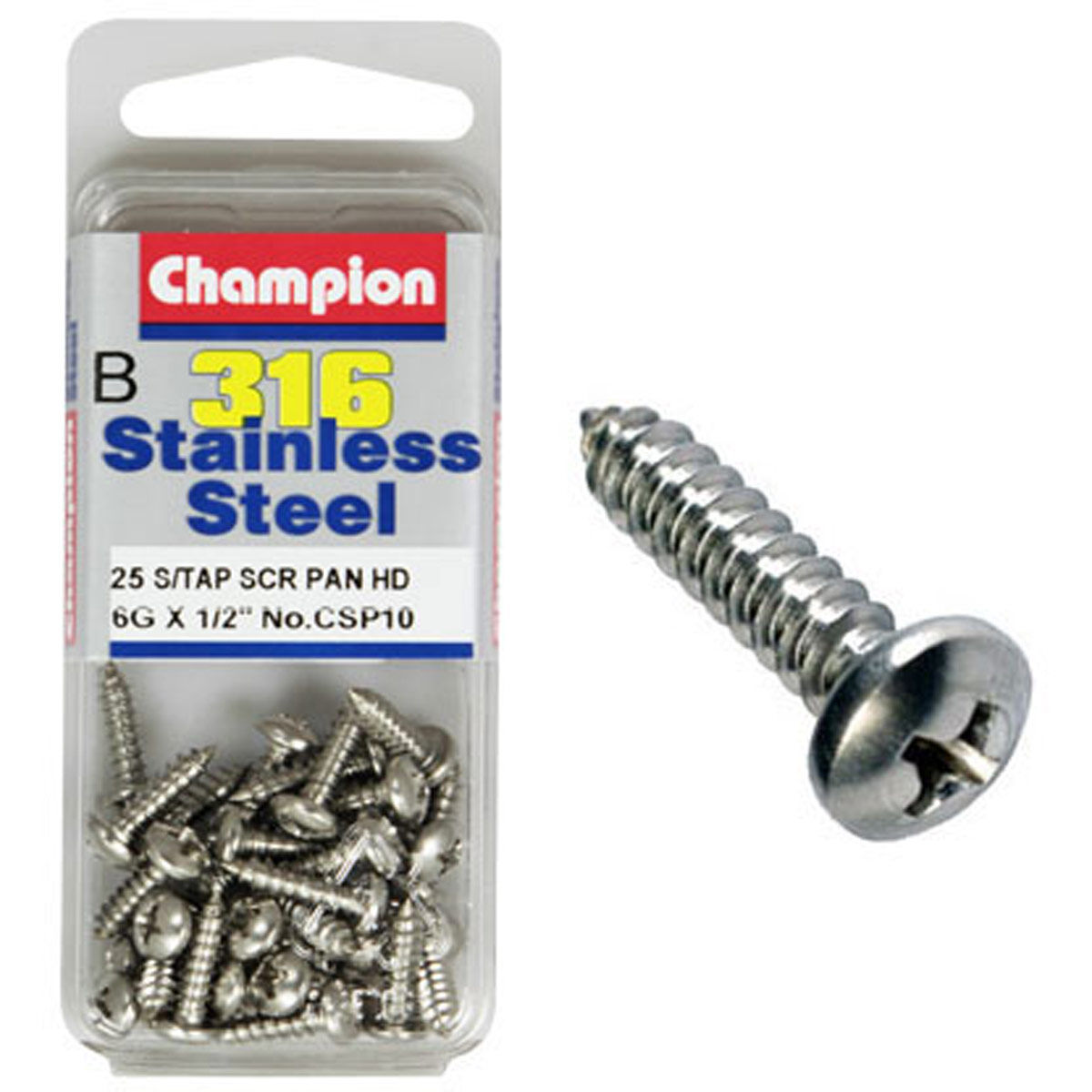 Champion Self Tapping Screws 8G x 1/2 8g, , scanz_hi-res