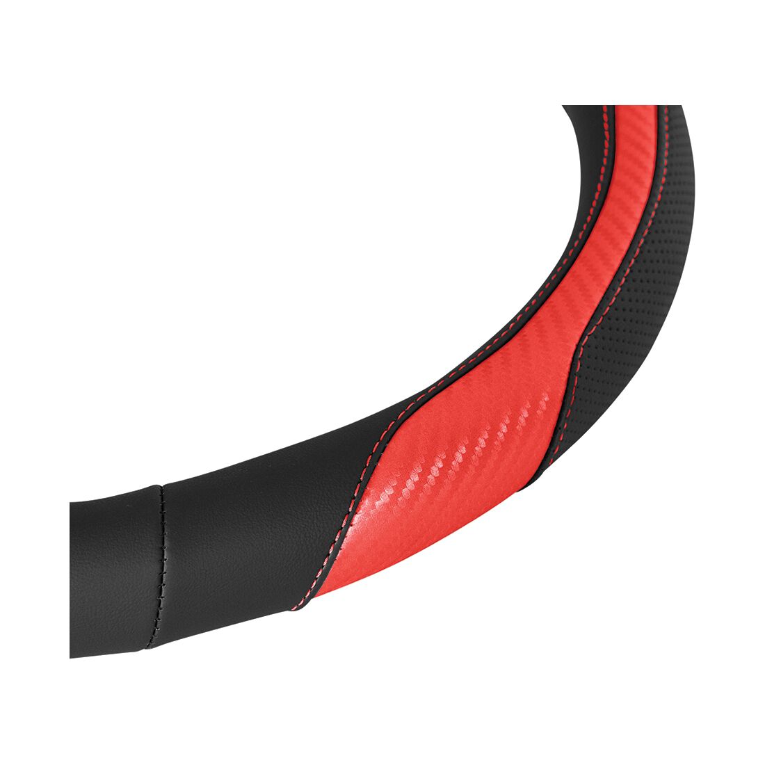 SCA Steering Wheel Cover Sports Leather Look Black & Red, , scanz_hi-res
