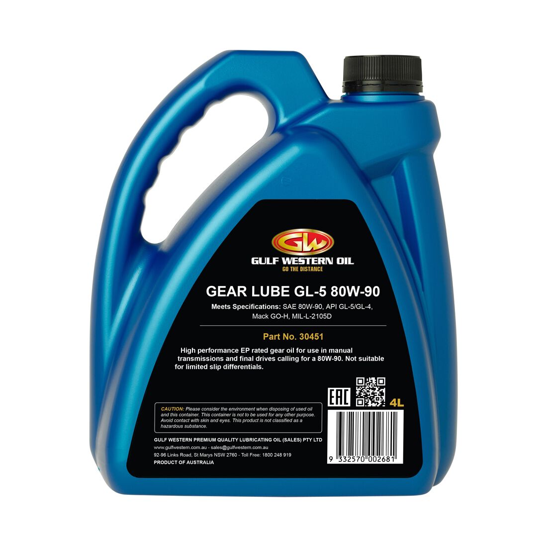 Gulf Western Gear Oil - 80W-90, 4 Litre, , scanz_hi-res