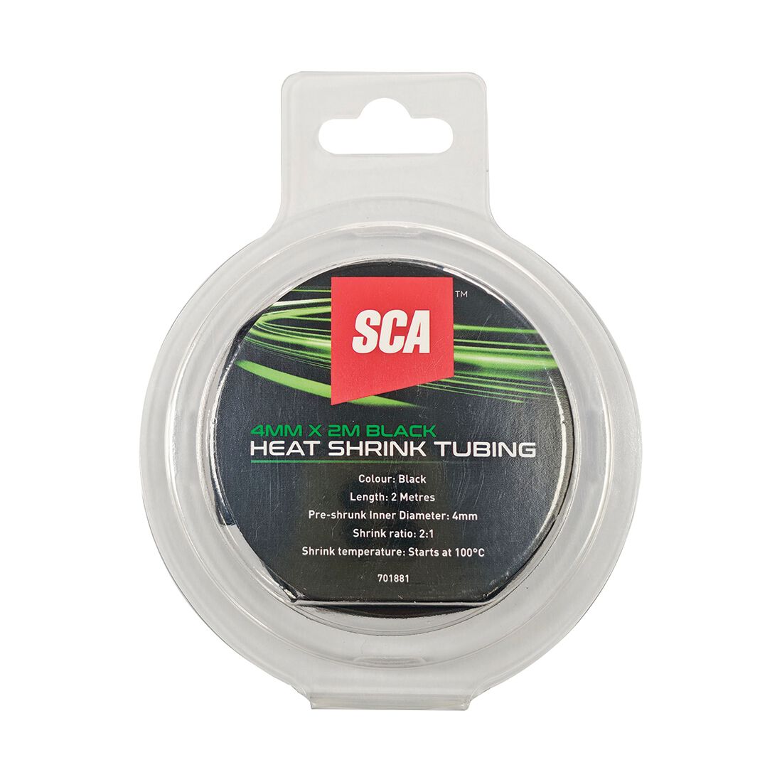 SCA Heat Shrink Tubing Black 4mm x 2m, , scanz_hi-res