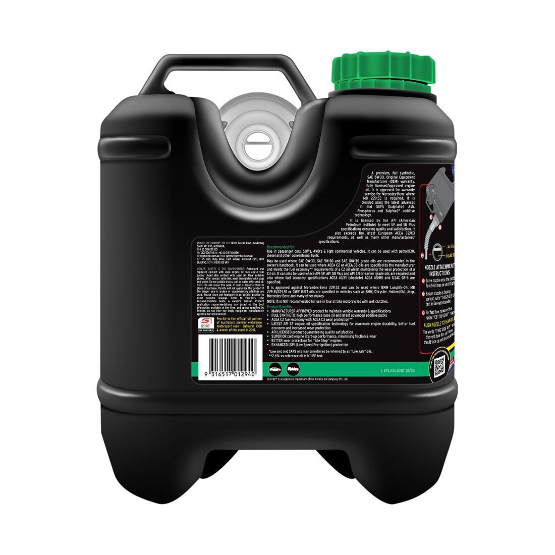 Penrite Enviro+ C3 Engine Oil 5W-30 7 Litre, , scanz_hi-res