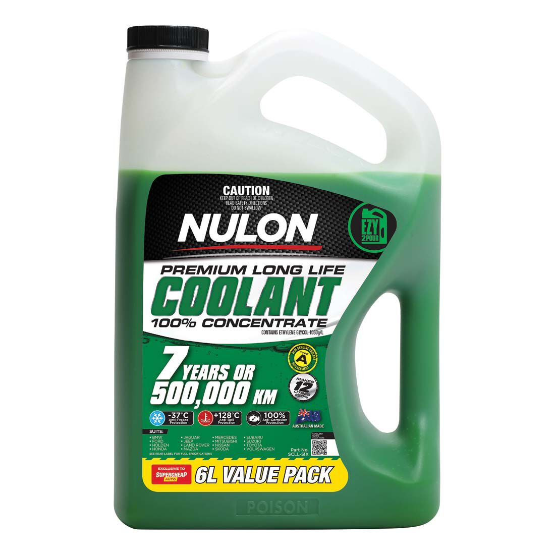Nulon Green Long Life Anti-Freeze/Anti-Boil Coolant Concentrate - 6 Litres, , scanz_hi-res