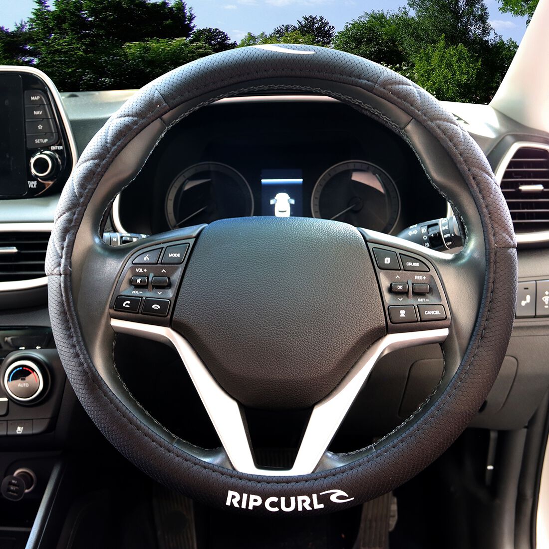 Rip Curl Embossed Steering Wheel Cover & Seat Belt Buddie Set Black, , scanz_hi-res