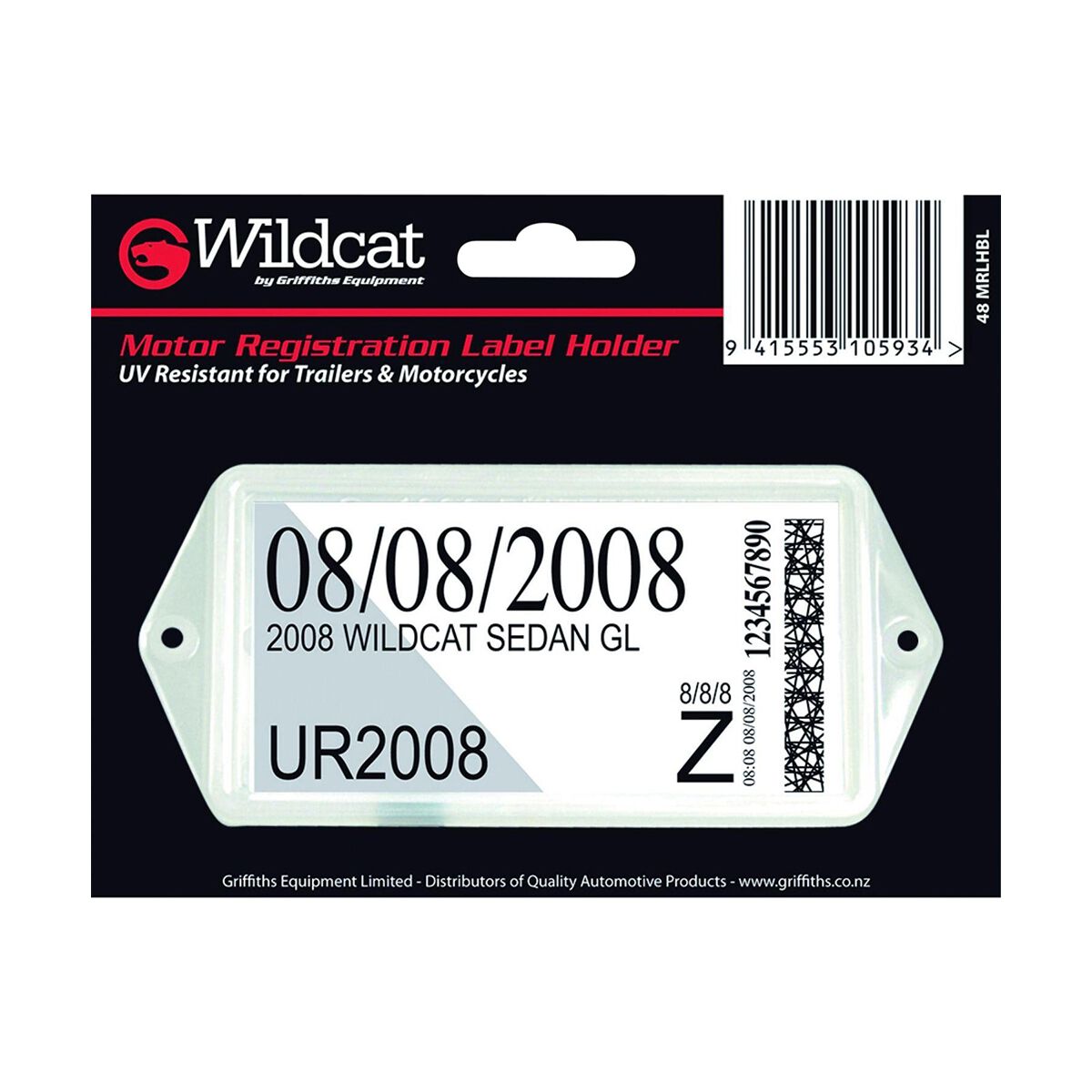 Wildcat Rego Label Holder, , scanz_hi-res