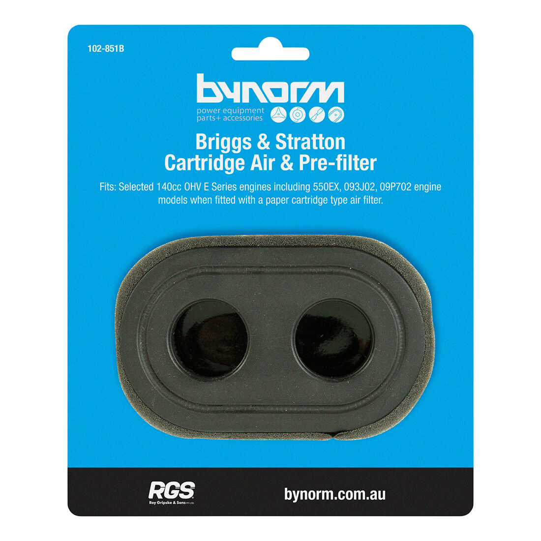 Bynorm Lawnmower Air Filter Suits Briggs and Stratton 550EX, , scanz_hi-res