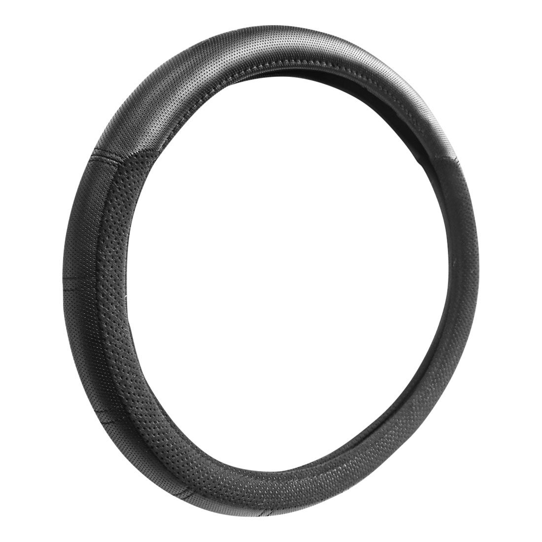 Dickies Premium Leather Look & Suede Steering Wheel Cover Black 380mm Diameter, , scanz_hi-res