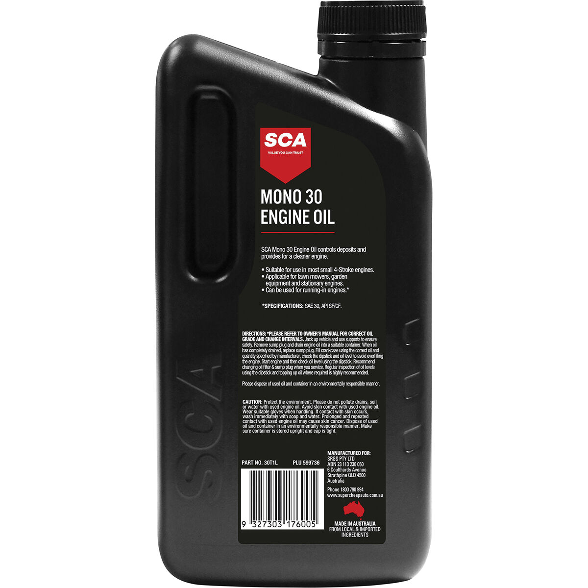 SCA Mineral Small Engine Oil 4 Stroke 1 Litre, , scanz_hi-res