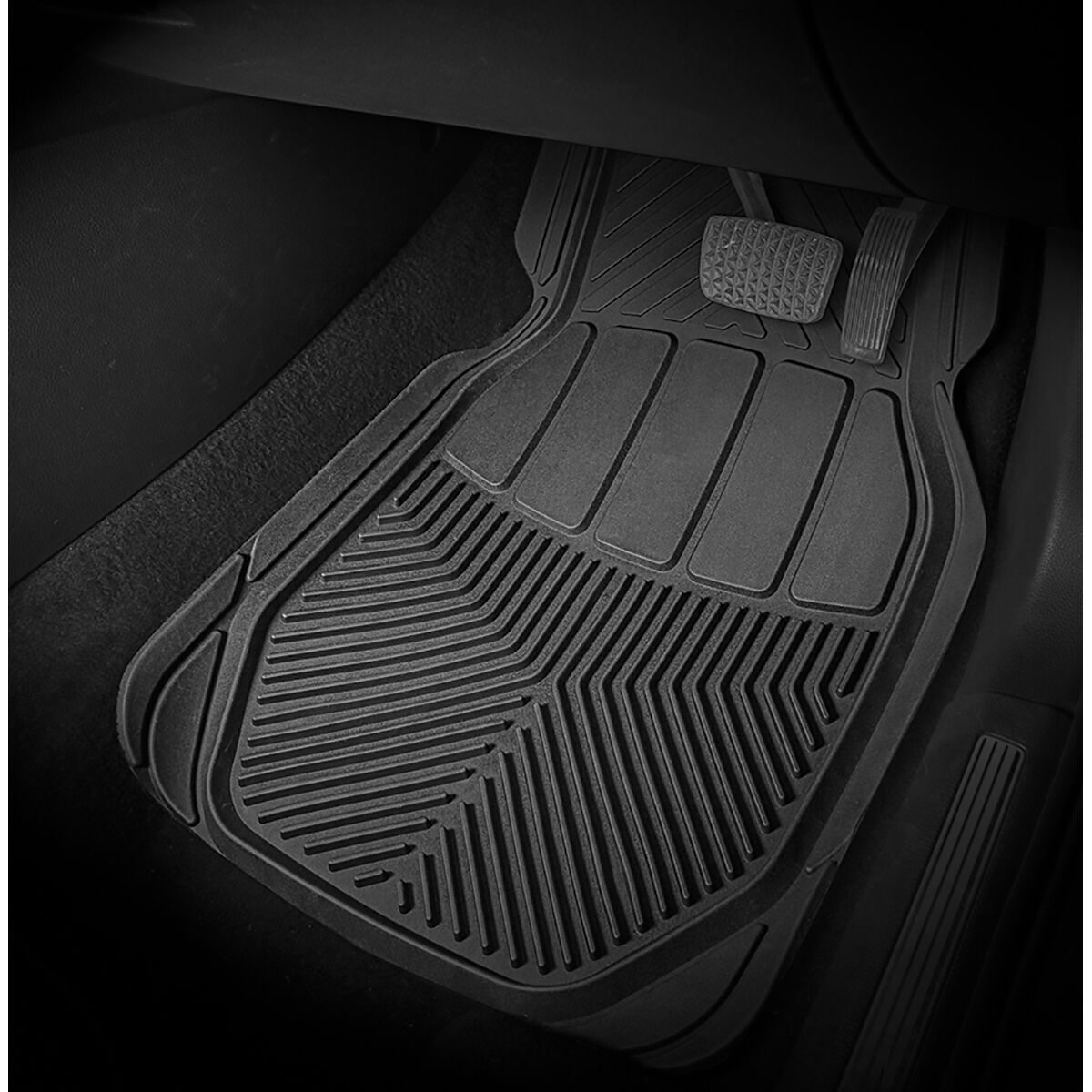 SCA All Season PVC Car Floor Mats - Set of 4, Black, , scanz_hi-res