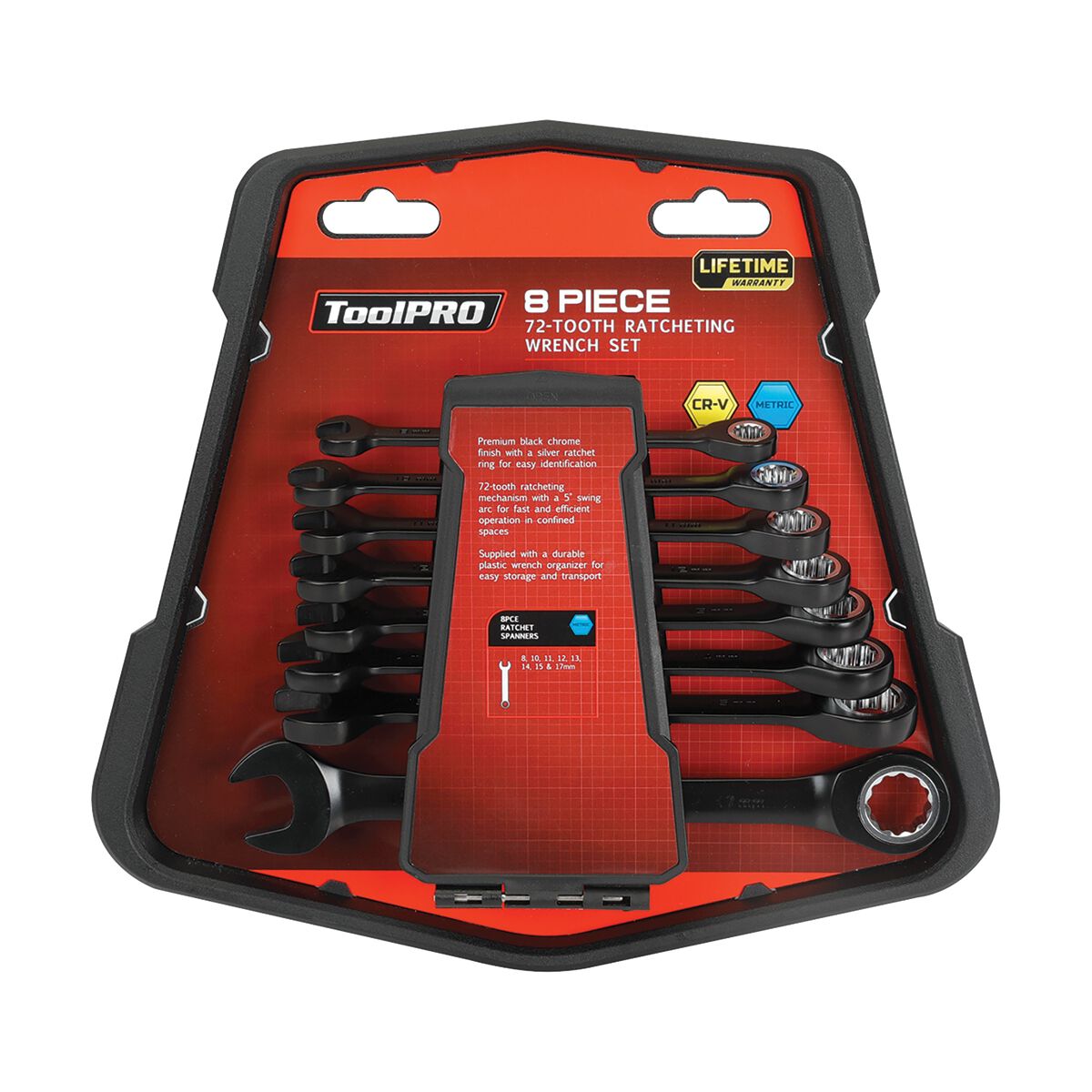 ToolPRO Ratchet Spanner Set 72 Tooth 8 Piece, , scanz_hi-res