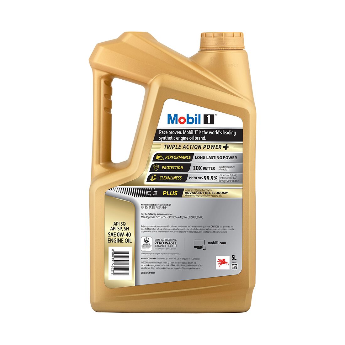 Mobil 1 Triple Action 0W-40 Engine Oil 5 Litre, , scanz_hi-res