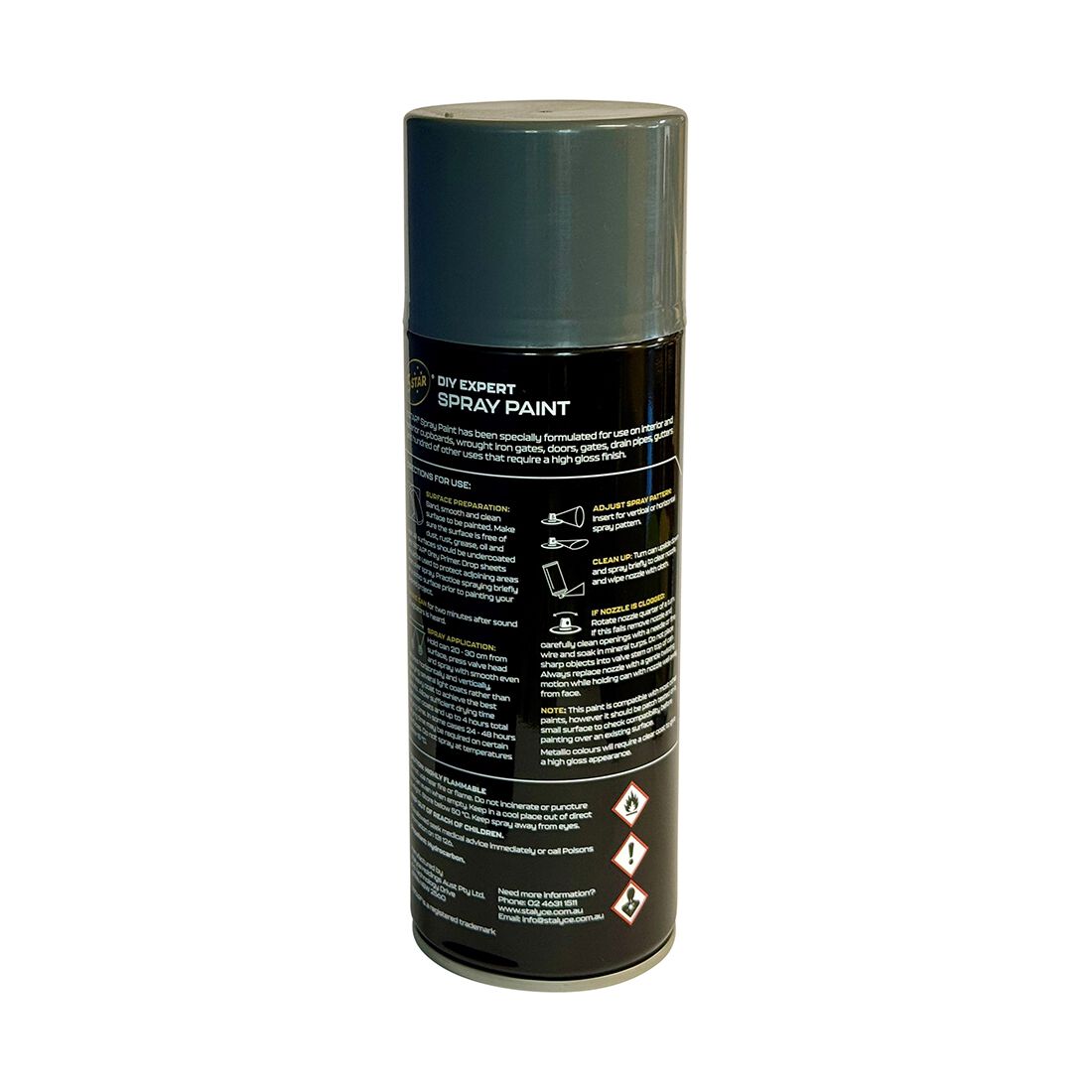 5 Star Enamel Spray Paint Dark Grey 250g, , scanz_hi-res