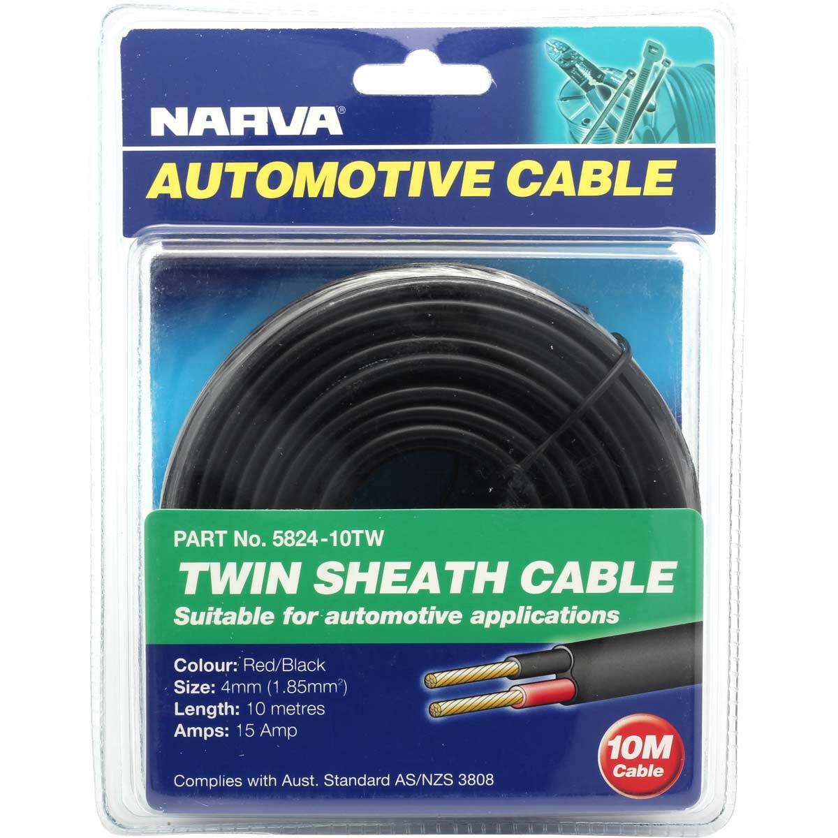 Narva Automotive Cable Twin Sheath 10 Metres 15 AMP, , scanz_hi-res