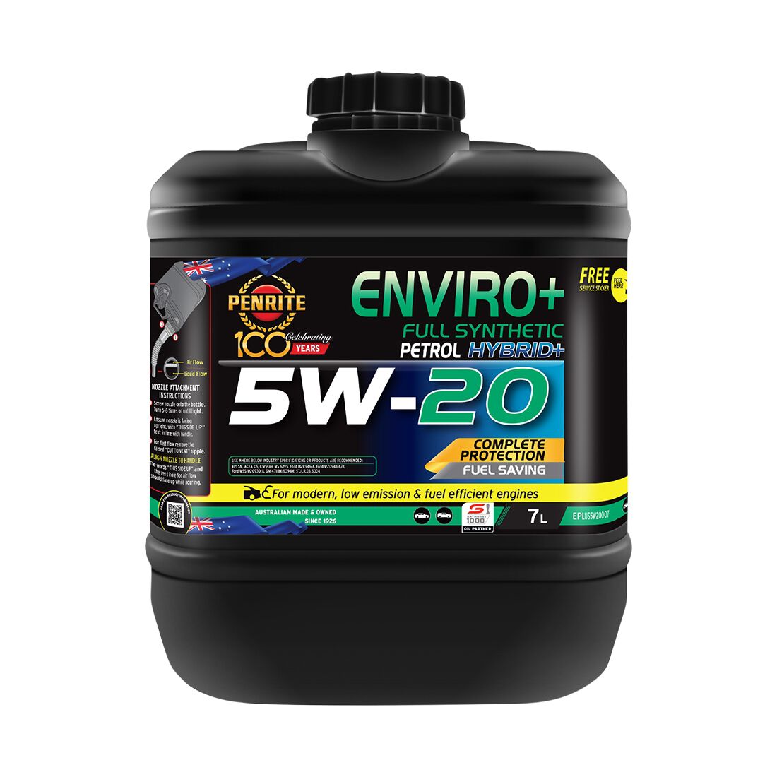 Penrite Enviro+ Engine Oil - 5W-20 7 Litre, , scanz_hi-res