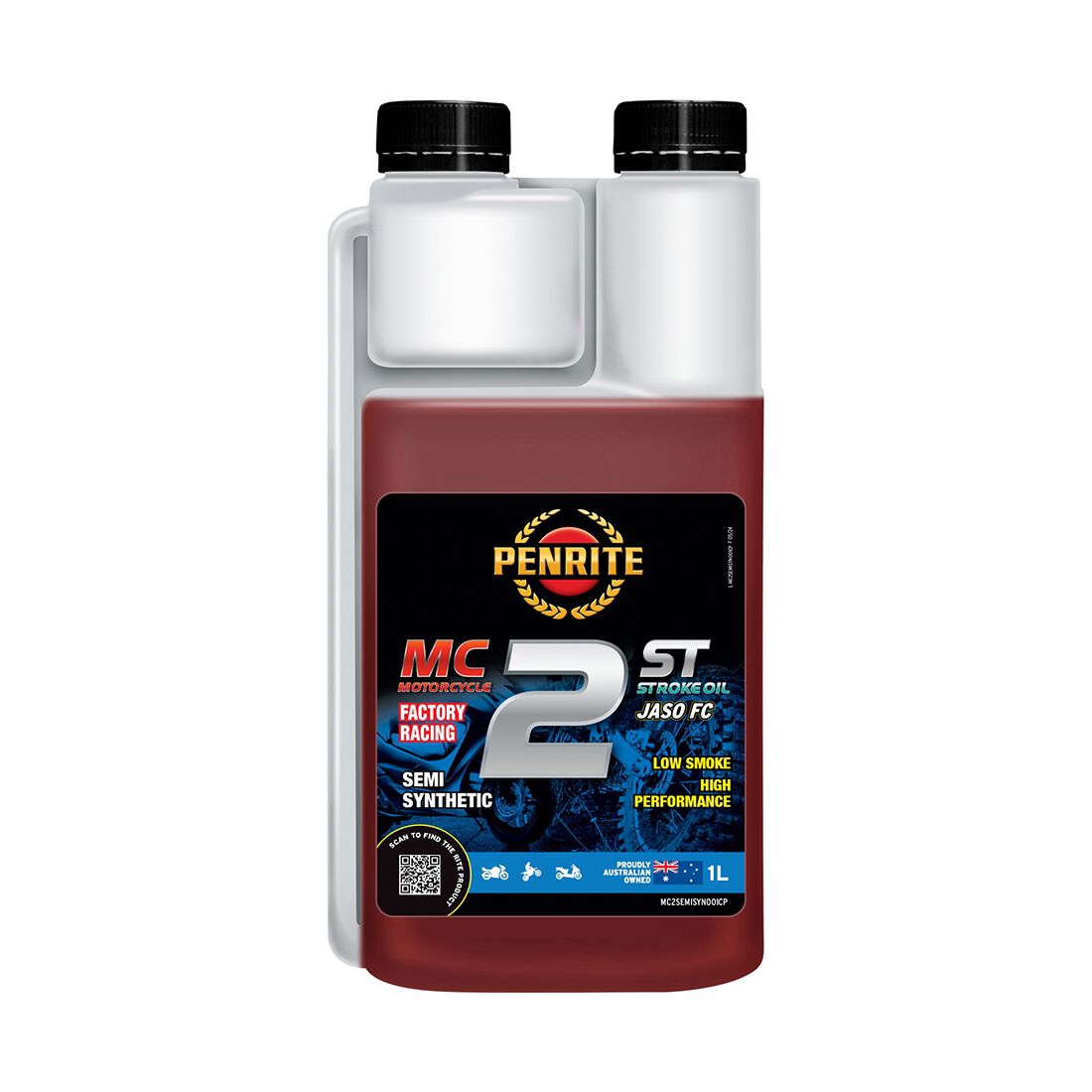 Penrite MC-2 Semi Synthetic Motorcycle Oil - 1 Litre, , scanz_hi-res