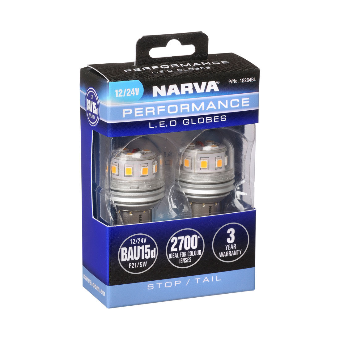 Narva Automotive Globes - Performance LED Bayonet 12/24V, P21/5W, BAY15D, , scanz_hi-res