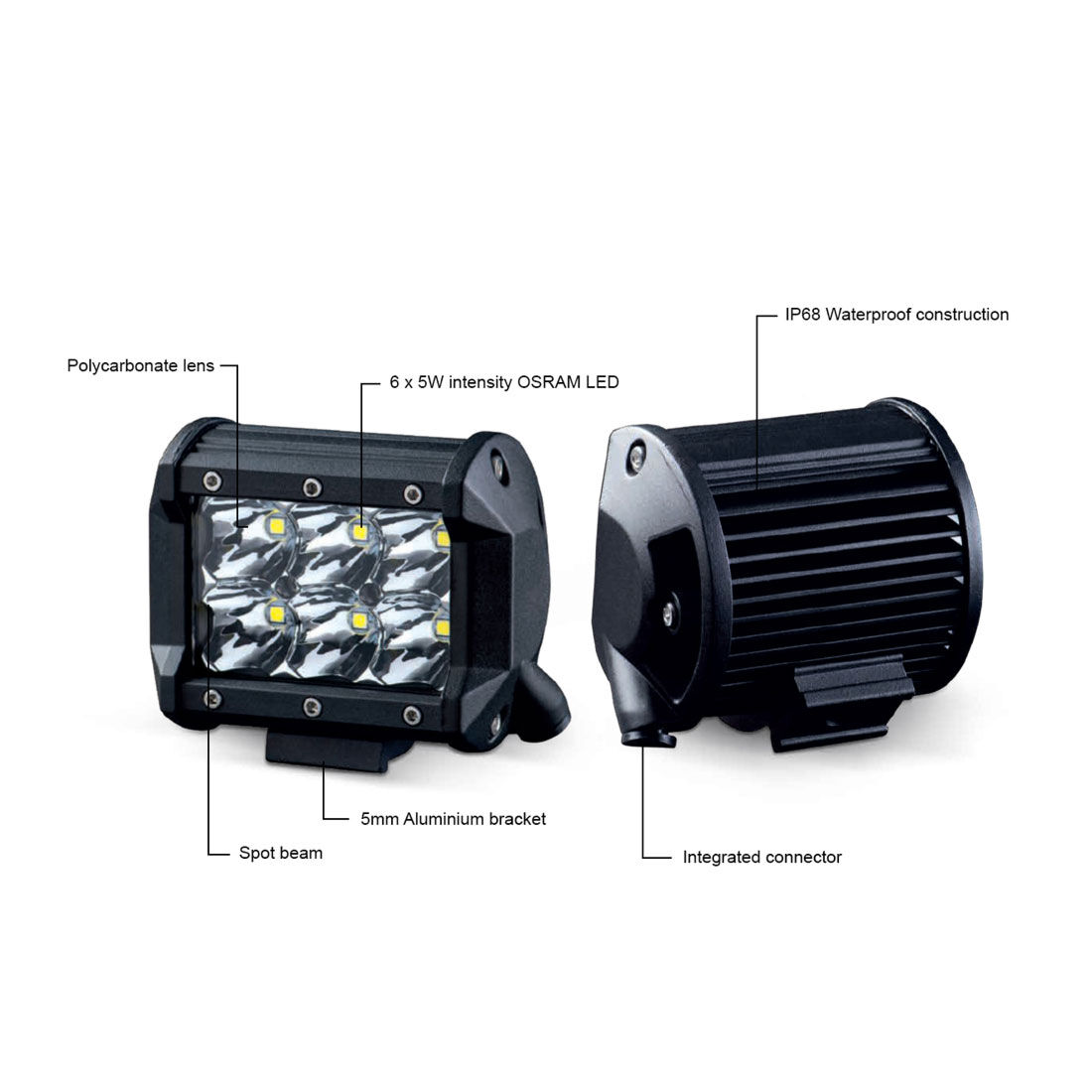 Ridge Ryder LED Driving Light Kit w/ harness - 100mm 25W, , scanz_hi-res