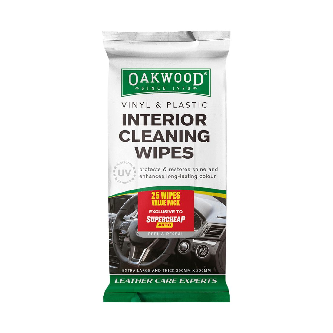 Oakwood Everyday Vinyl & Plastic Wipes 25 Pack, , scanz_hi-res