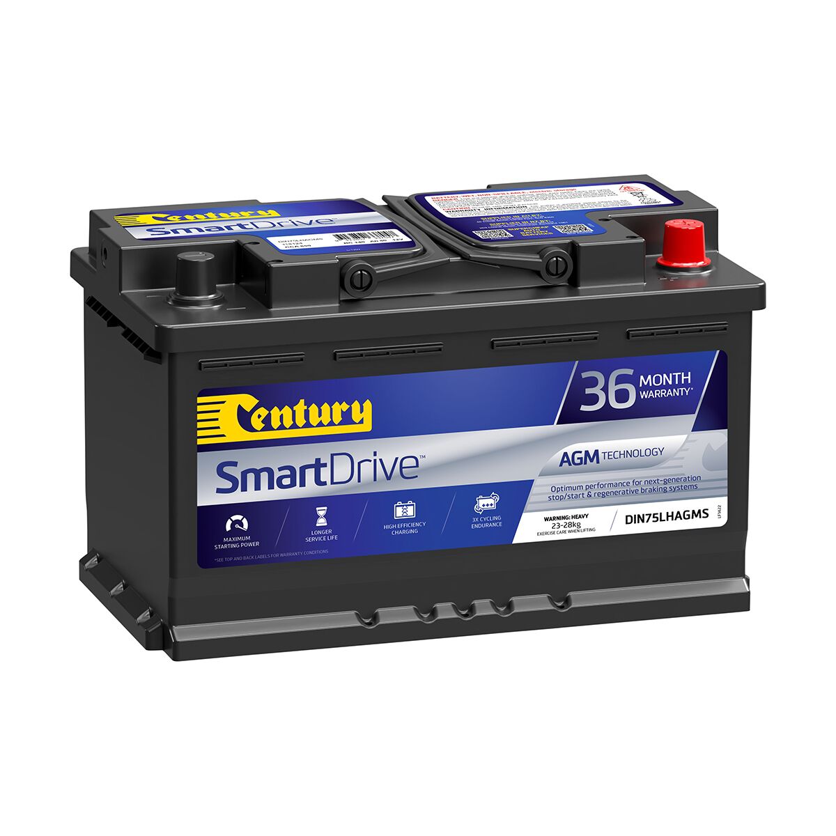Century ISS SmartDrive Stop/Start AGM Car Battery DIN75LHAGMS, , scanz_hi-res
