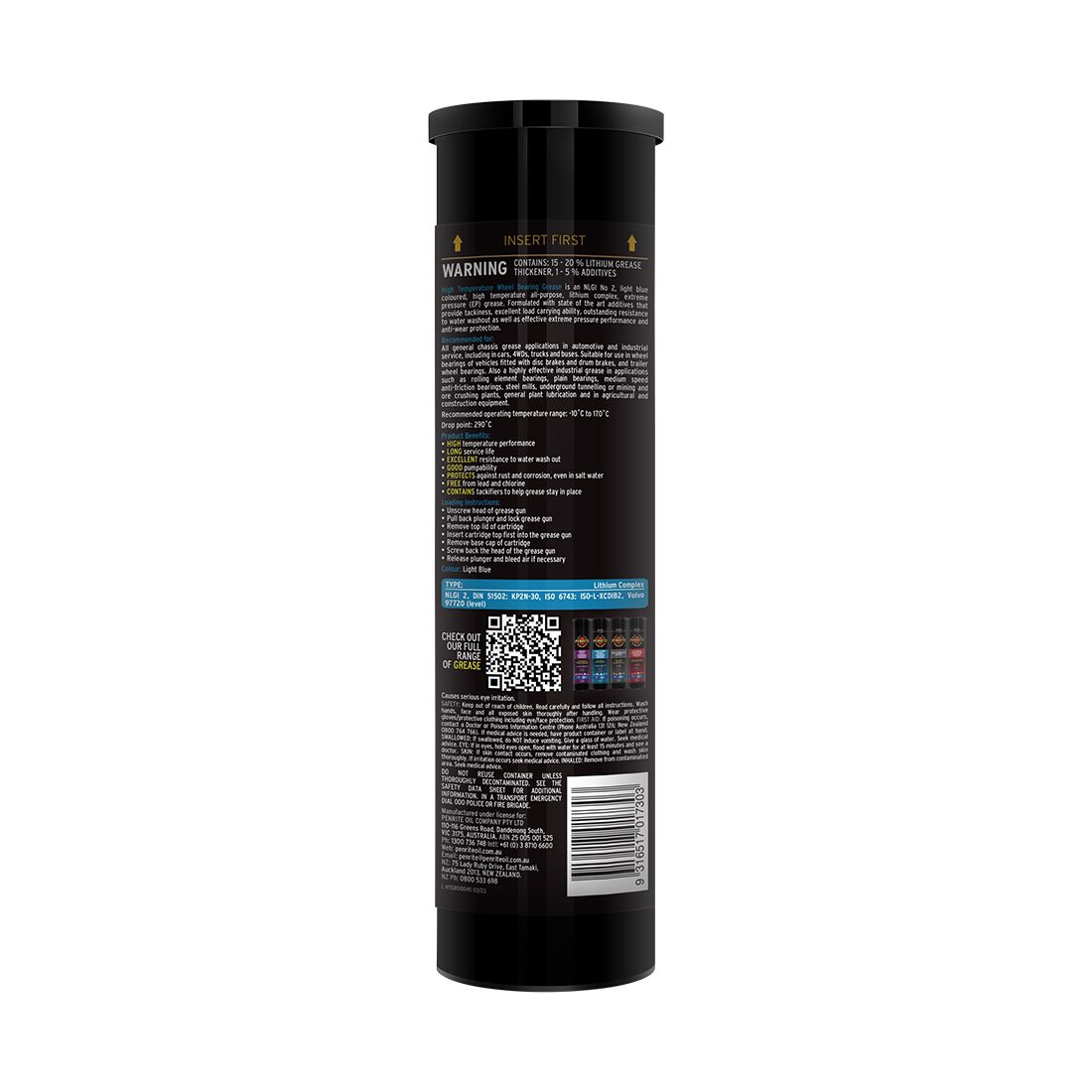 Penrite High Temp Wheel Bearing Grease 450g, , scanz_hi-res