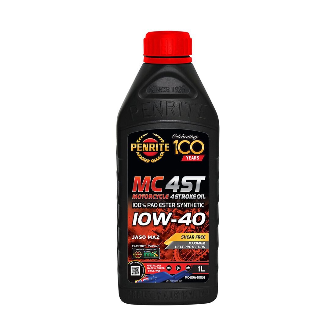 Penrite MC-4 PAO Ester Motorcycle Oil - 10W-40, 1 Litre, , scanz_hi-res