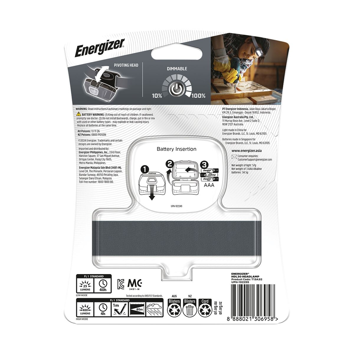 Energizer HDL30 400L Headlamp, , scanz_hi-res