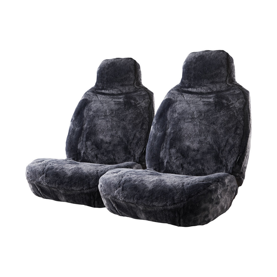 Gold CLOUDLUX Sheepskin Seat Covers - Slate Built-in Headrests Size 60 Front Pair Airbag Compatible, , scanz_hi-res