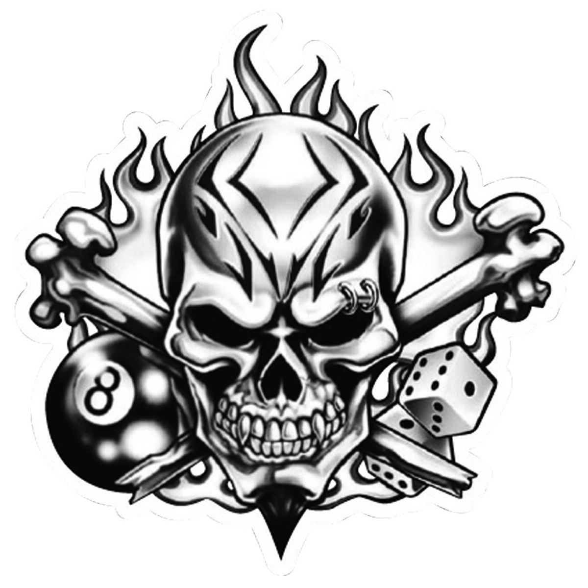 Sticker Skull 8 Ball, Vinyl, , scanz_hi-res
