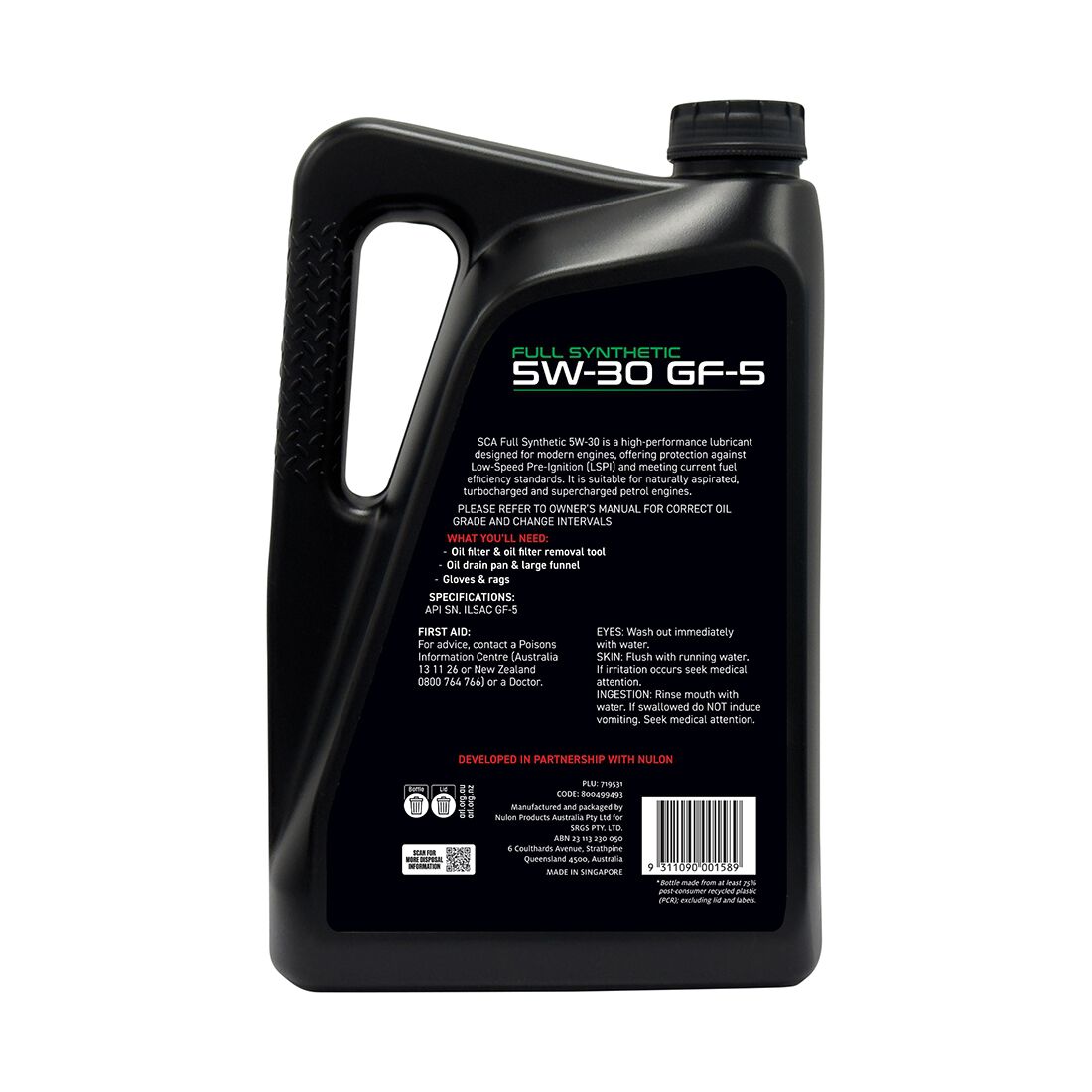 SCA Full Synthetic Engine Oil GF-5 5W-30 5 Litre, , scanz_hi-res