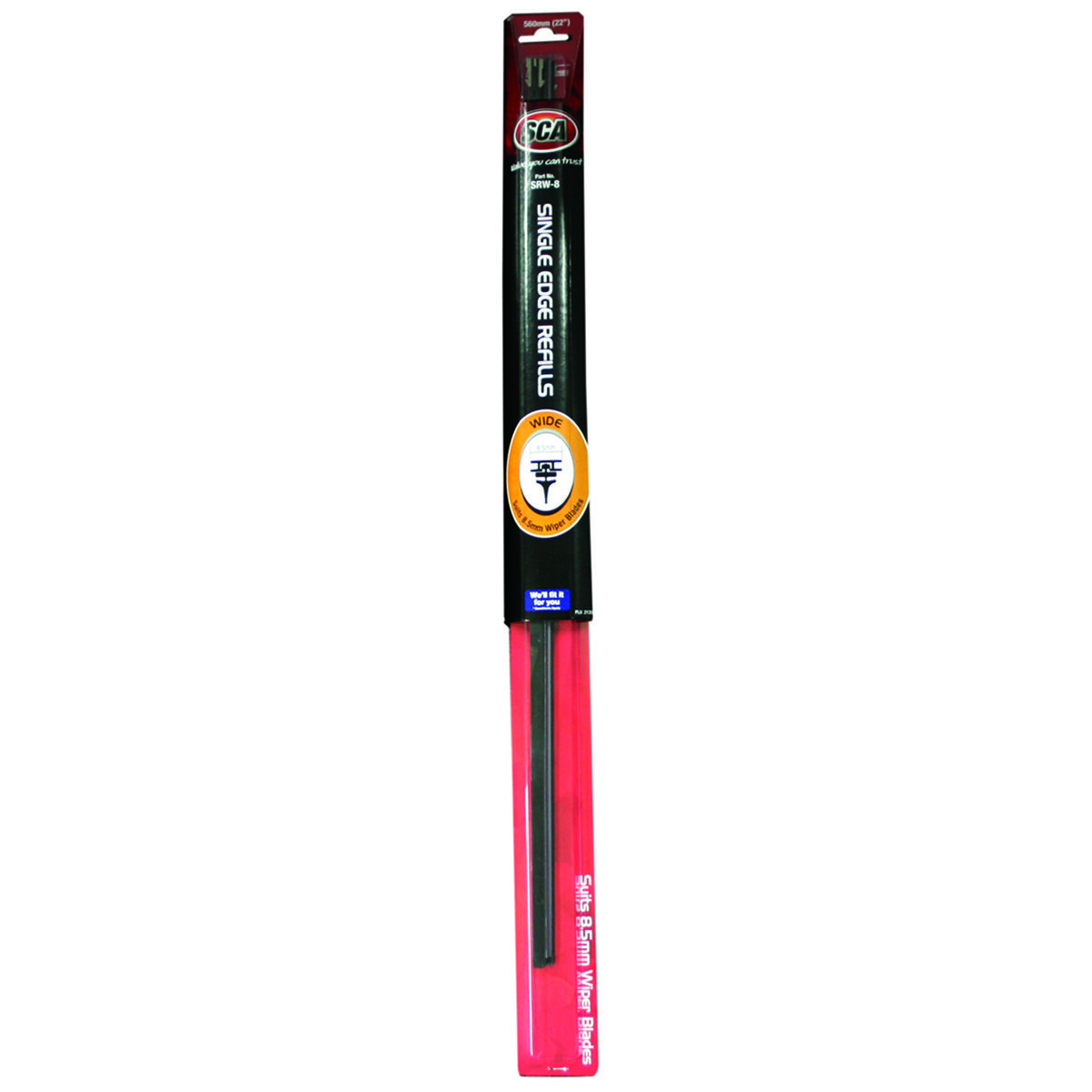 SCA Wiper Refill Single Edge - Wide Back 8.5mm, Pair, , scanz_hi-res