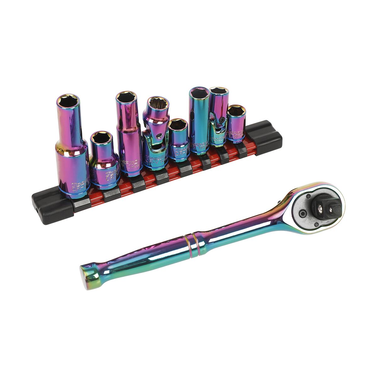 ToolPRO Ratchet & 10mm Sockets Set 9 Piece, , scanz_hi-res