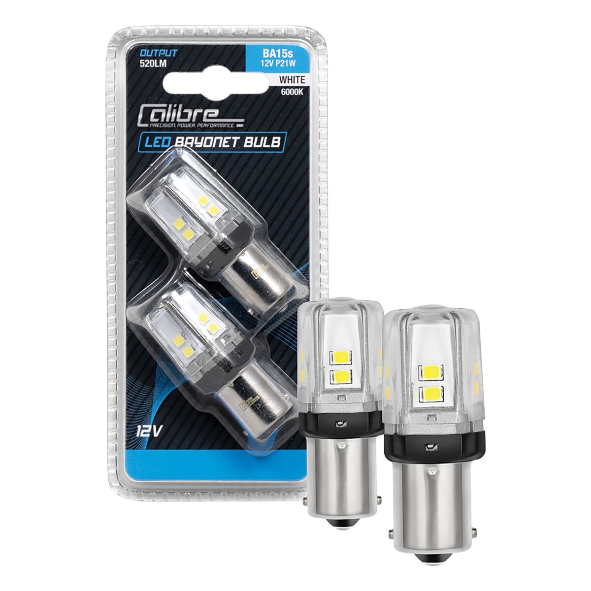 Calibre Automotive Globes - LED White Bayonet 12V, P21W, BA15S, , scanz_hi-res