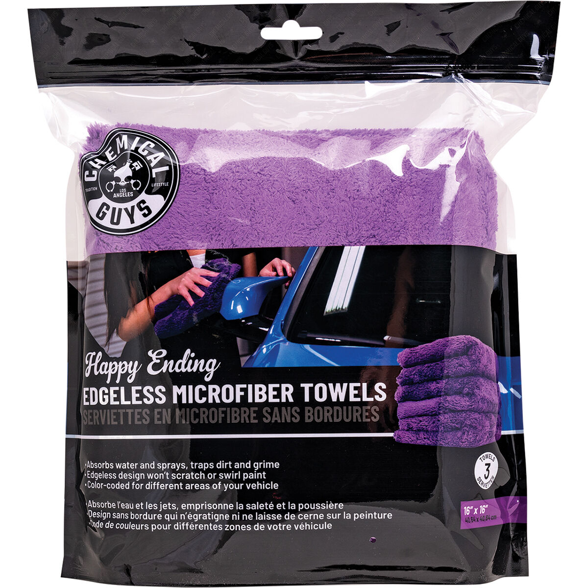 Chemical Guys Happy Ending Towel 3 Pack, , scanz_hi-res