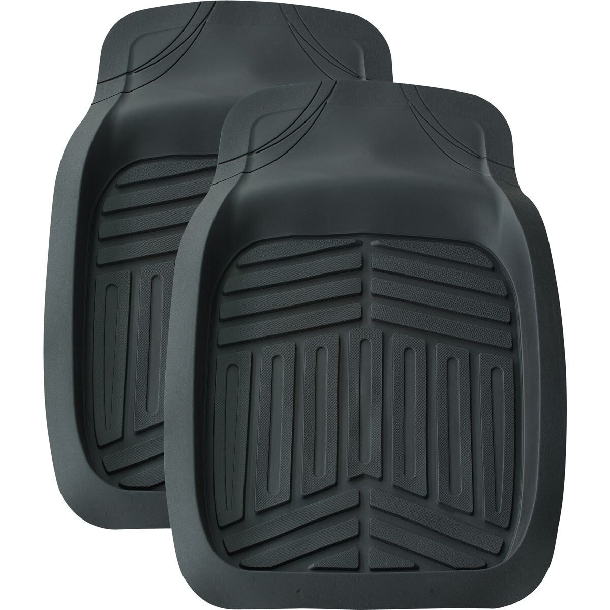 Ridge Ryder Deep Dish PVC Car Floor Mats - Front Pair, Black, , scanz_hi-res