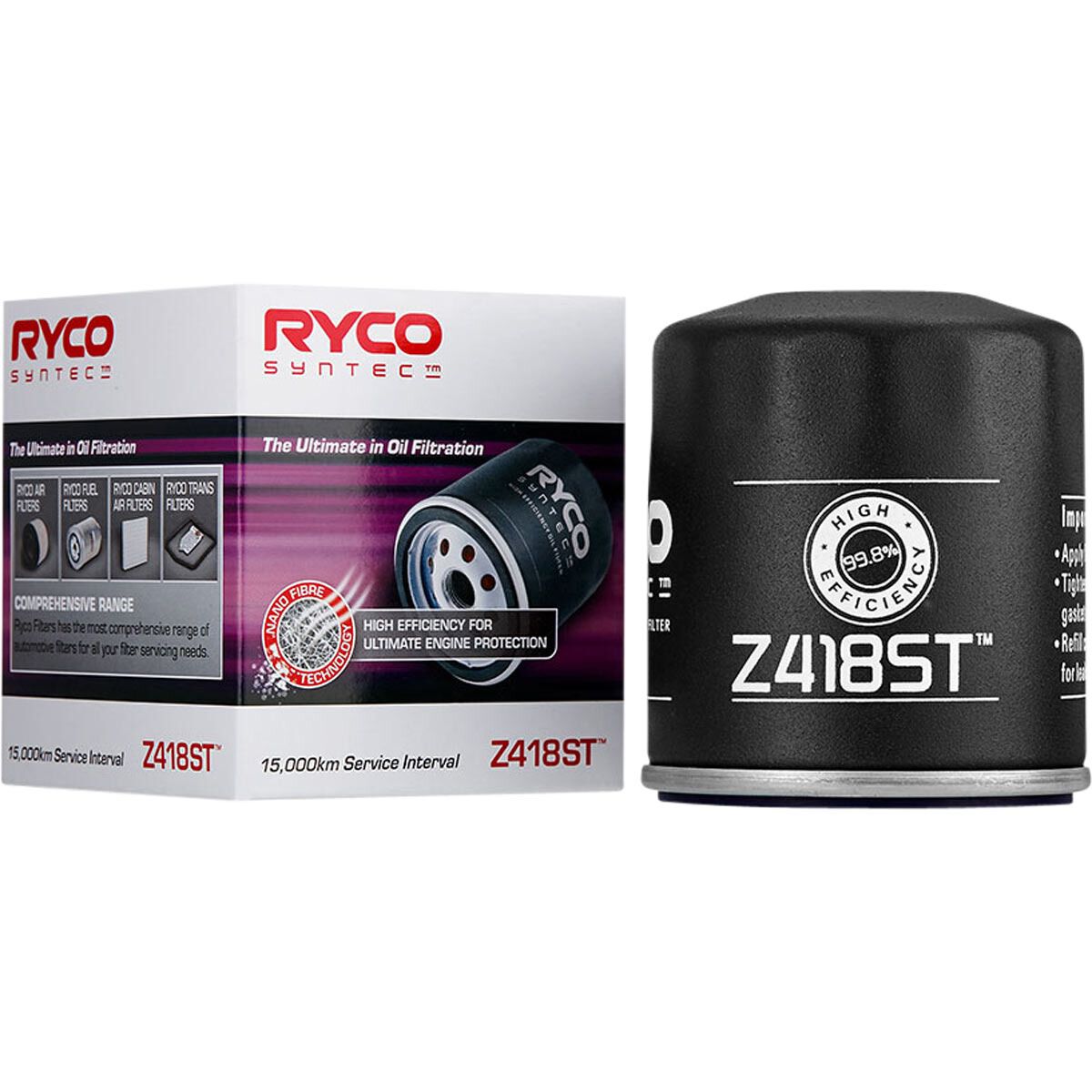 Ryco SynTec Oil Filter - Z418ST (Interchangeable with Z418), , scanz_hi-res