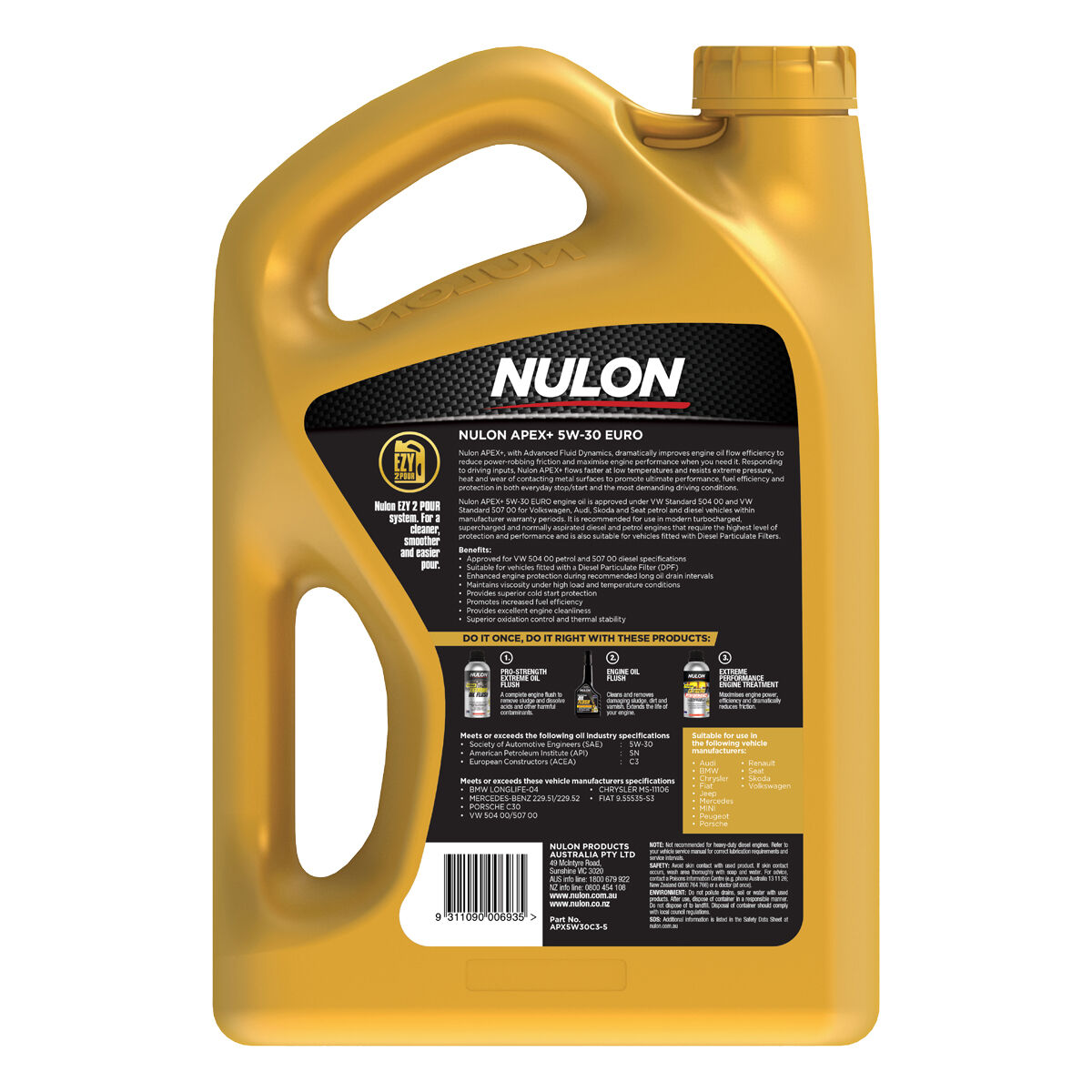 Nulon Apex+ 5W-30 Euro Petrol & Diesel 5 Litre, , scanz_hi-res