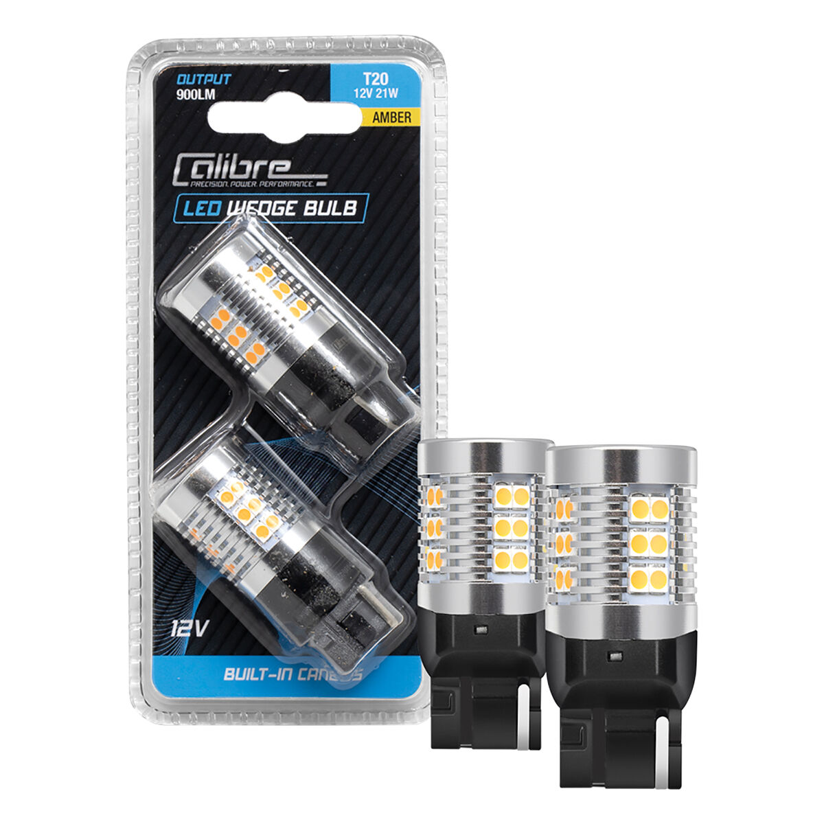 Calibre Automotive Globes - LED Amber Wedge 12V, 21W, T-20, , scanz_hi-res