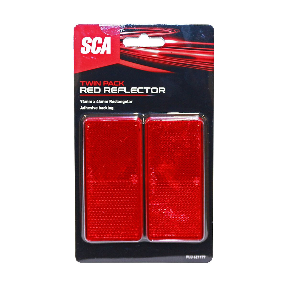 SCA Reflector Twin Pack Rectangular Red 94 x 44mm, , scanz_hi-res