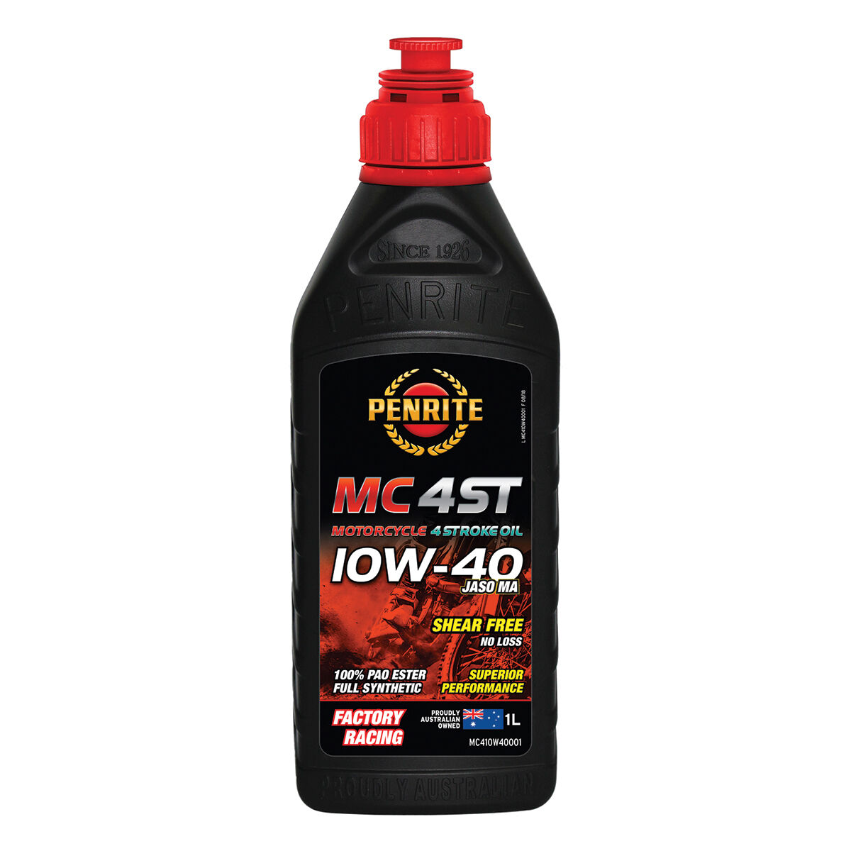 Penrite MC-4 PAO Ester Motorcycle Oil - 10W-40, 1 Litre, , scanz_hi-res