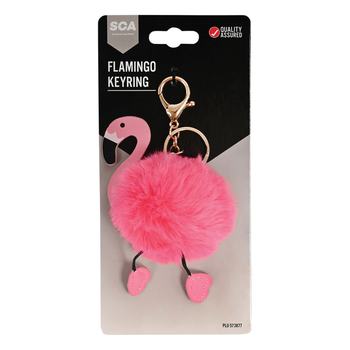 Pom Pom Keyring - Flamingo, , scanz_hi-res