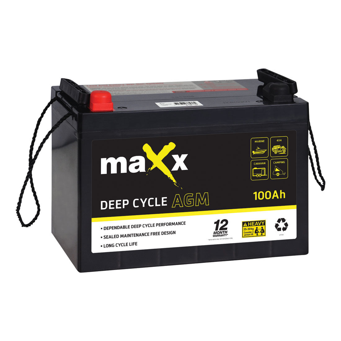 Maxx Deep Cycle Battery DC12-100Ah AGM, , scanz_hi-res