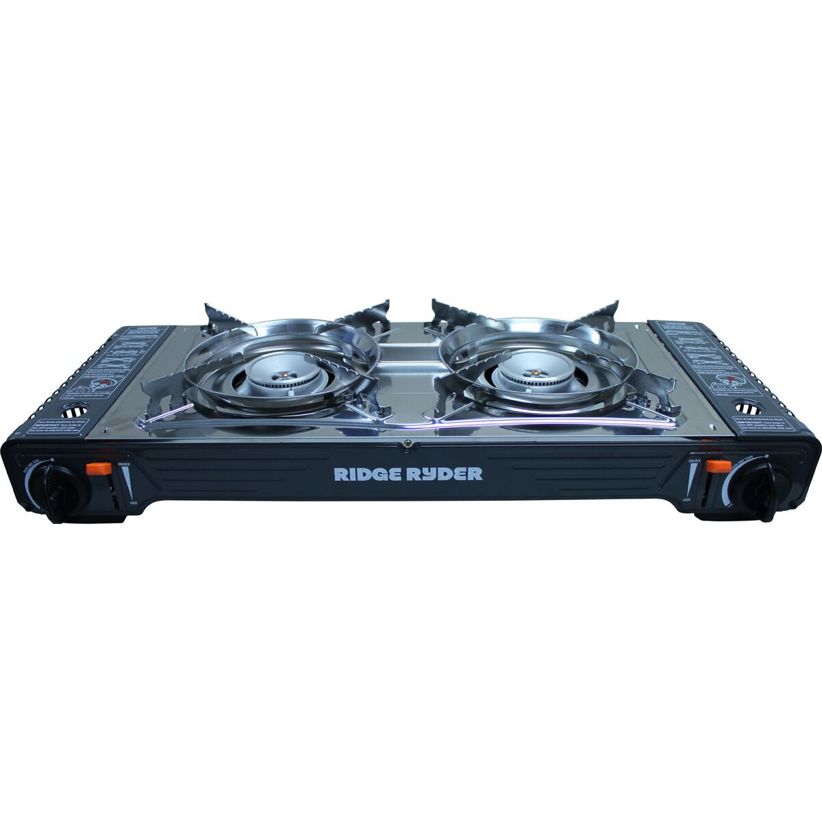 Ridge Ryder Butane Stove Double Burner Steel Plate, , scanz_hi-res