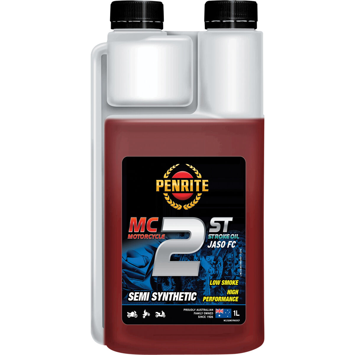 Penrite MC-2 Semi Synthetic Motorcycle Oil - 1 Litre, , scanz_hi-res