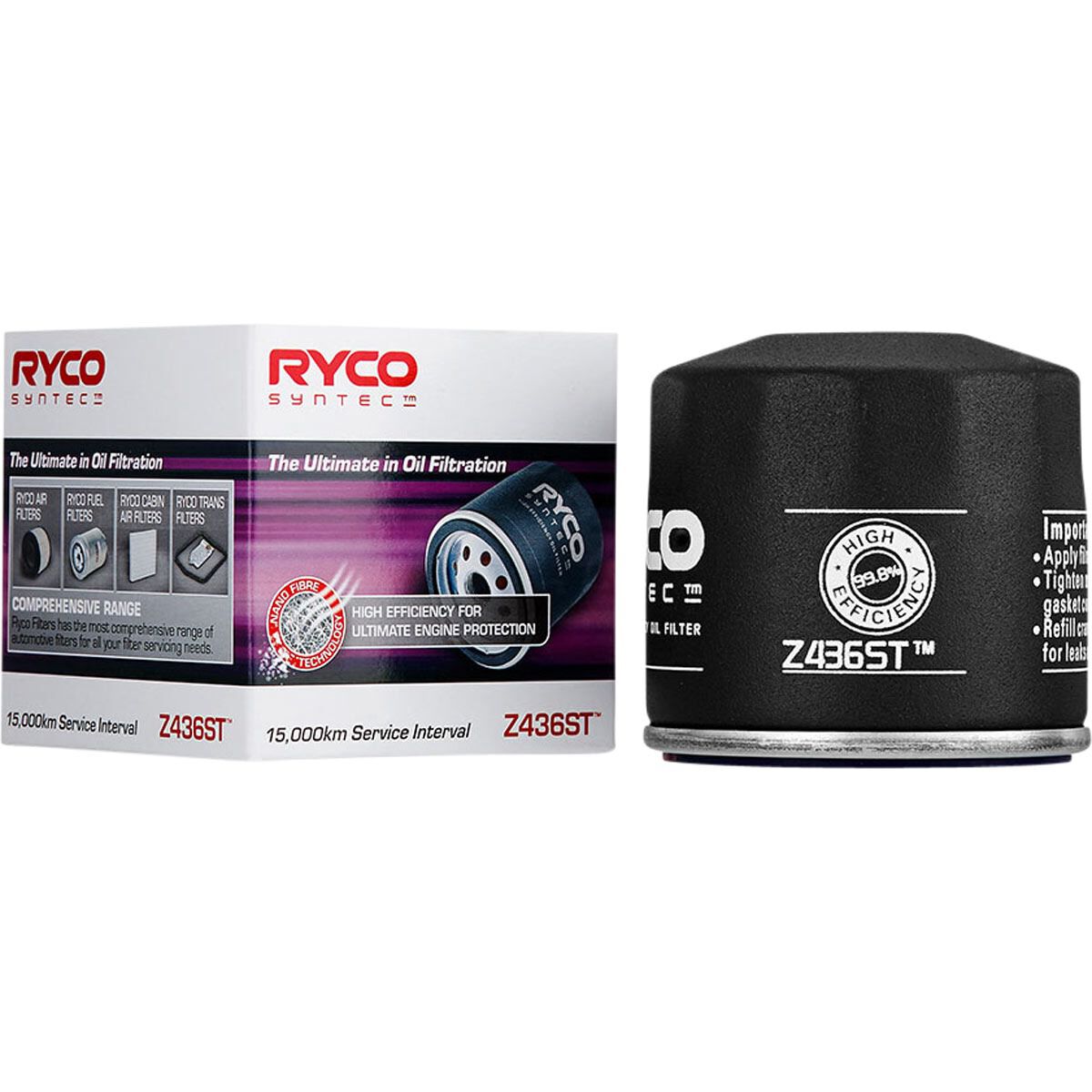 Ryco SynTec Oil Filter - Z436ST (Interchangeable with Z436), , scanz_hi-res
