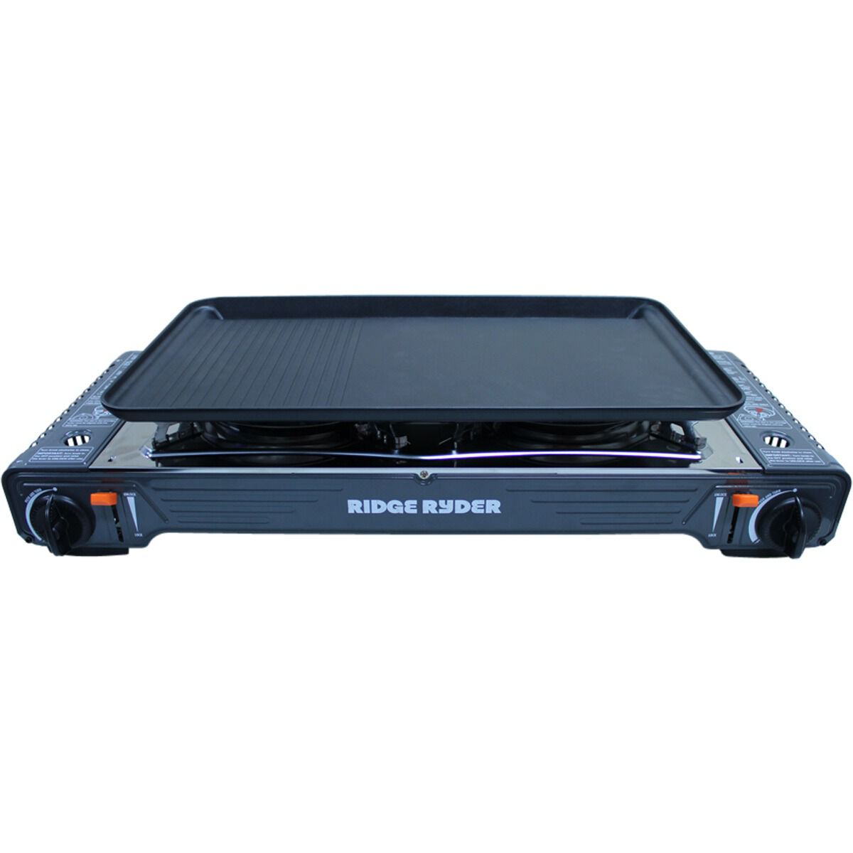Ridge Ryder Butane Stove Double Burner Steel Plate, , scanz_hi-res