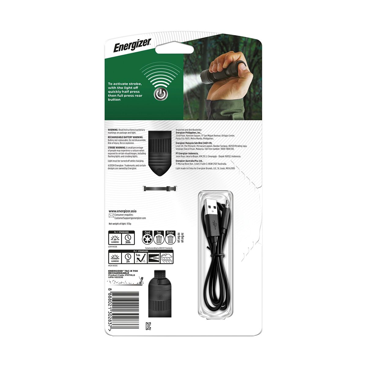 Energizer Rechargeable Torch TAC-R-700 Lumens, , scanz_hi-res
