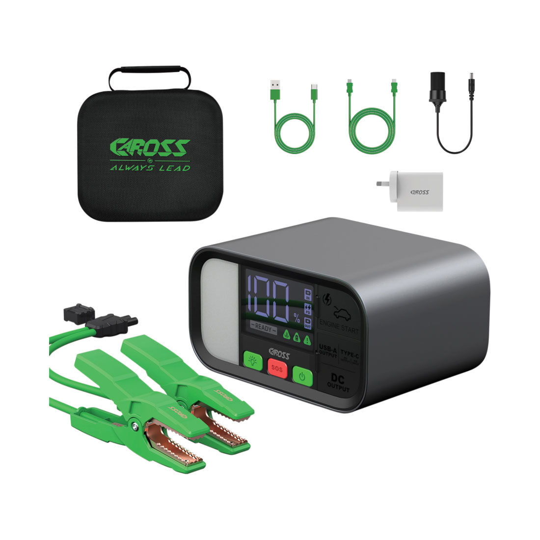 CAROSS T19 12V 1600A Smart Lithium Jump Starter With Built-in 2 Mode LED Worklight, , scanz_hi-res