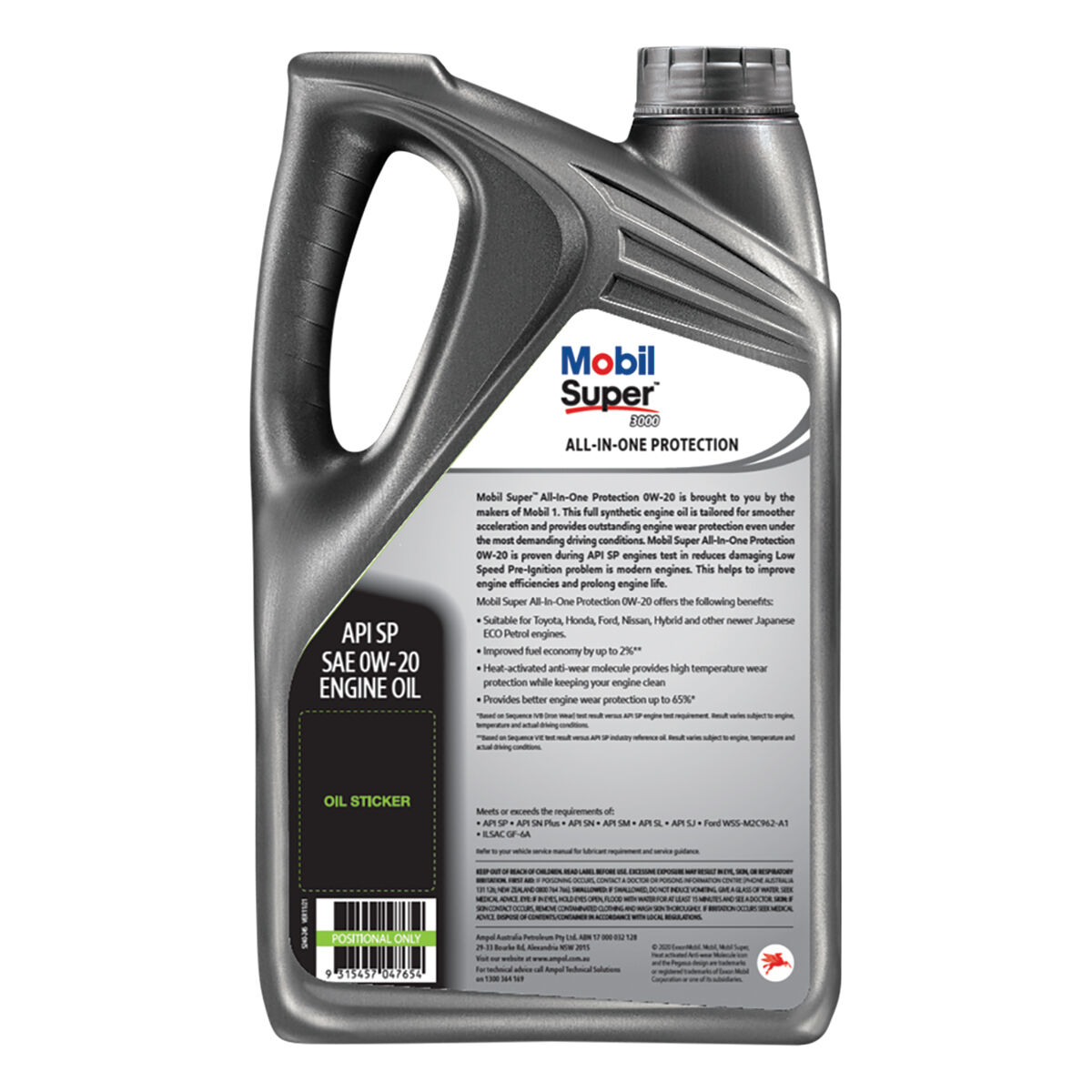 Mobil Super 3000 Engine Oil 0W-20 5 Litre, , scanz_hi-res