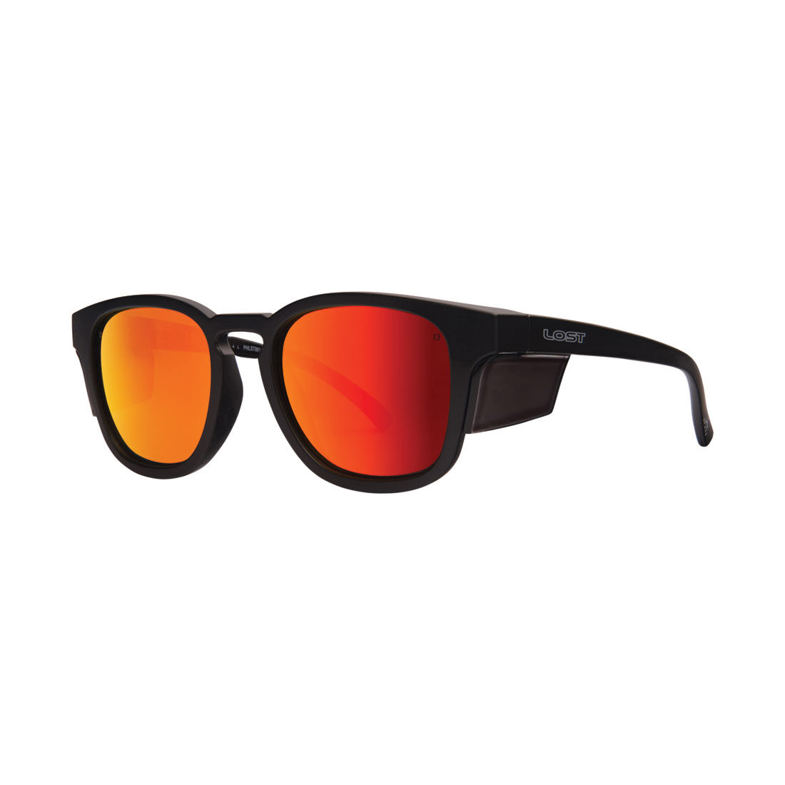 LOST Sunglasses Pit Crew Safety Mirror Polarised Matt Black Orange, , scanz_hi-res