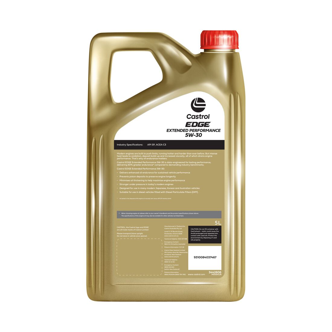 Castrol EDGE Extended Performance Engine Oil 5W-30 5 Litre, , scanz_hi-res