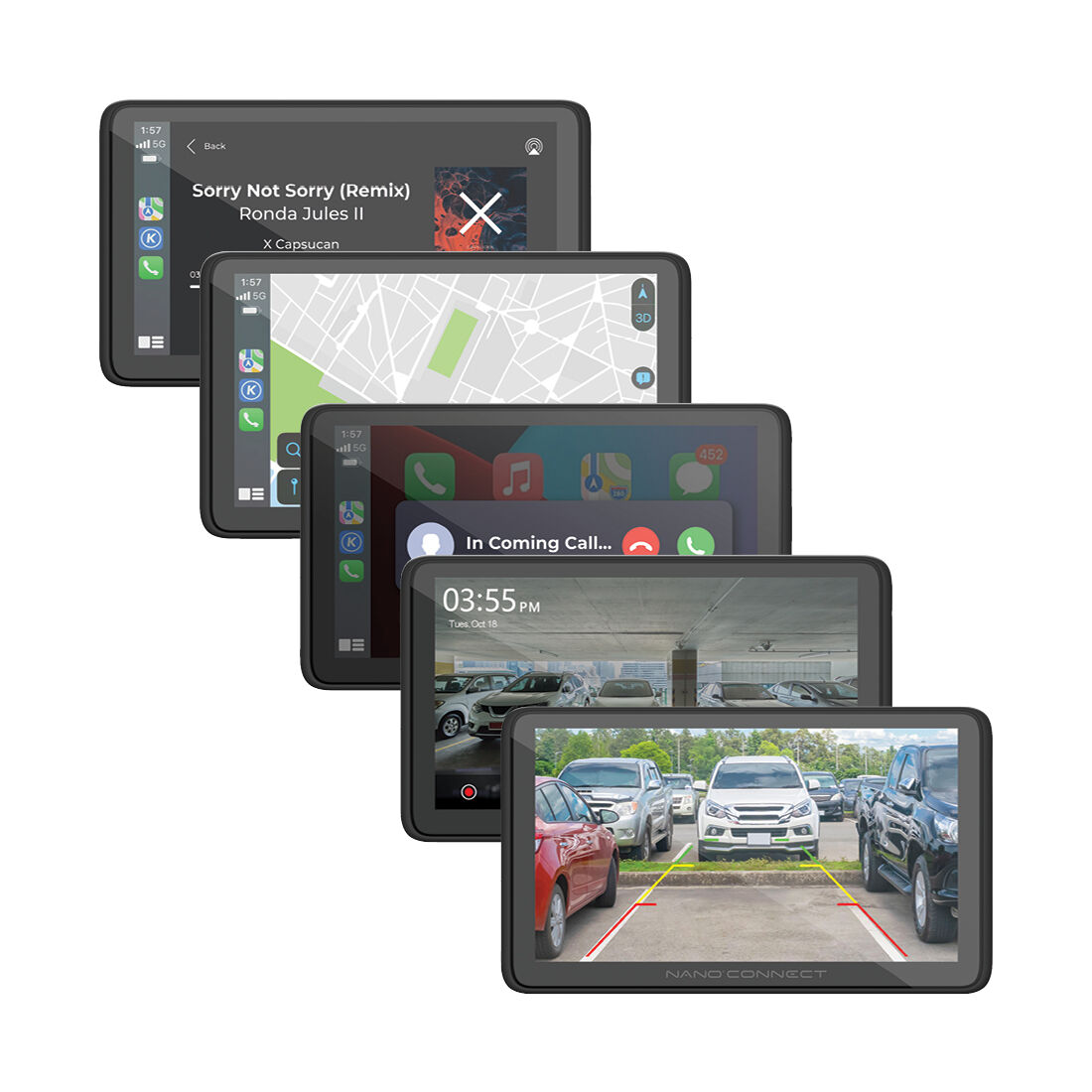 Nanocam Connect Wireless Smart Monitor 1080p Dash & Reverse Cam Kit NC-722DVR, , scanz_hi-res